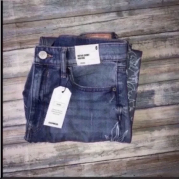 NWT Express Vintage Skinny High Rise Floral - Picture 2 of 6